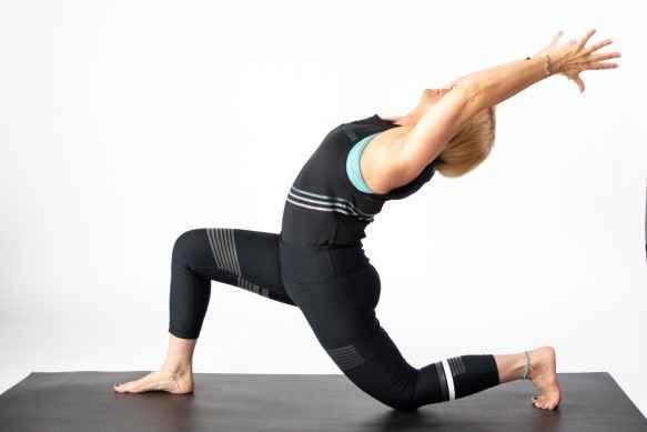 Crescent Low Lunge pose, Crescent Low Lunge backbend, Anjaneyasana
