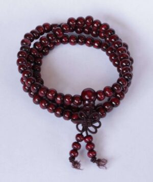Bracelet-Mala red round beads
