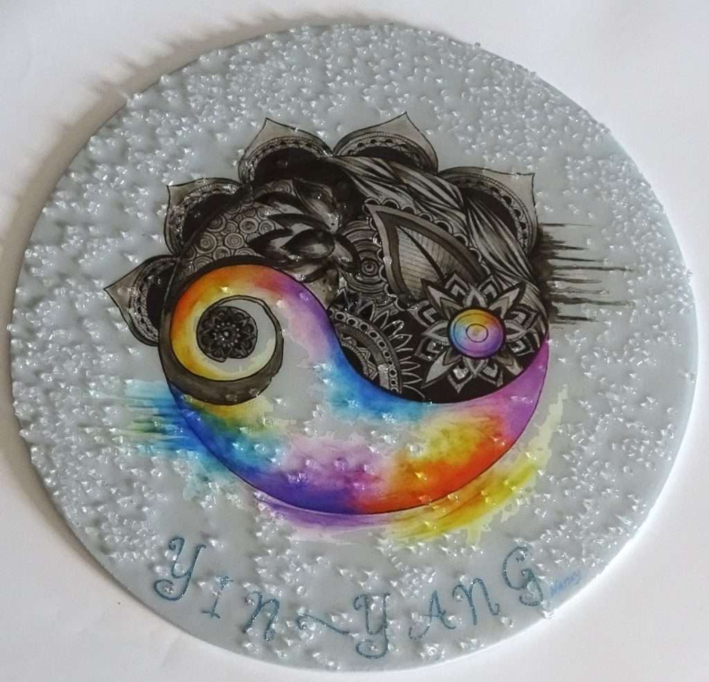 Abstract Yin & Yang - Mandala 12" Epoxy Resin - Welcome to Yoga Canada ...