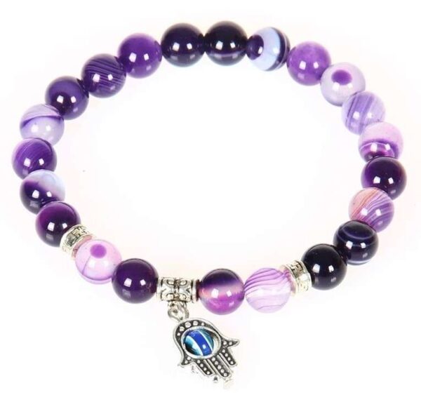 Natural Purple Hamsa Bracelet #20yc199