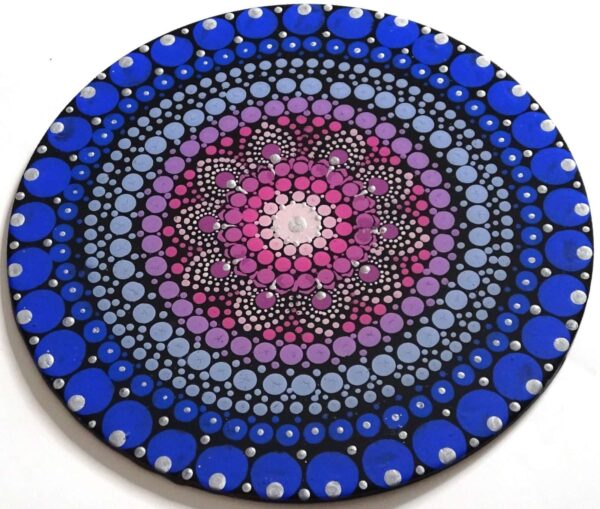 Blue Sky - Mandala 10" Epoxy Resin - Image 3
