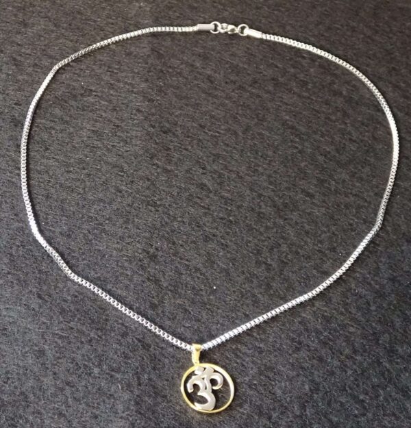 Two Tone OM (Aum) Medallion Necklace #15YC104 - Image 2