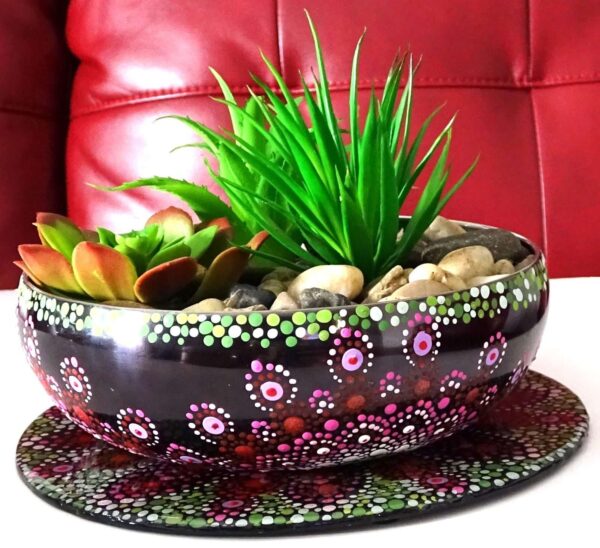 Flower Pot and Mandala 10" Epoxy Resin - Image 3