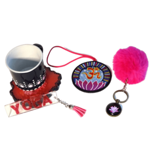 Mandala Expresso Cup, Yoga Keychain, Yoga embroidery