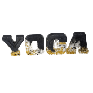 YOGA word with big letters, Big letters word YOGA