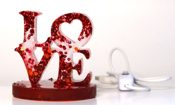 LOVE Epoxy Resin, LOVE LED, Yogis Best Gifts, Gifts For Yoga Lovers.