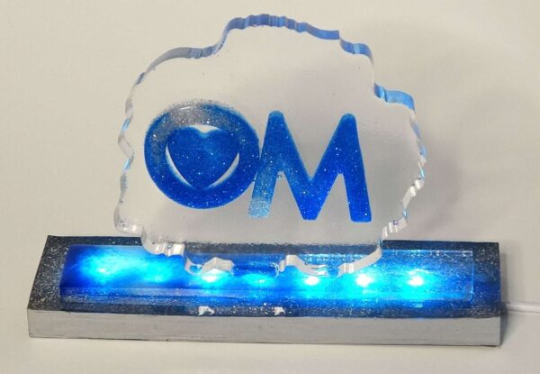 OM Letters Round Frame On Base w/ LED #A103 - Image 5