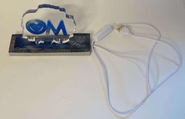 OM Letters Round Frame On Base w/ LED #A103 - Image 3