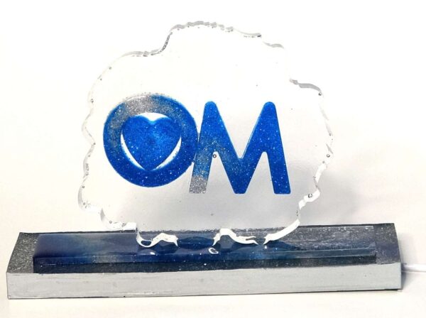OM Letters Round Frame On Base w/ LED #A103 - Image 2