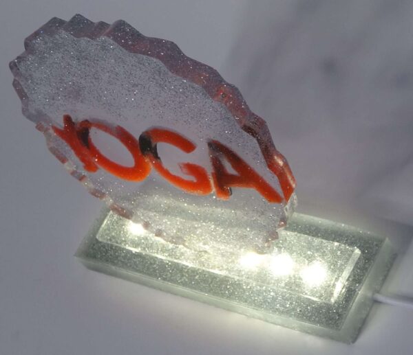 YOGA Letters Round Frame On Base w/ LED #A102 - Image 5