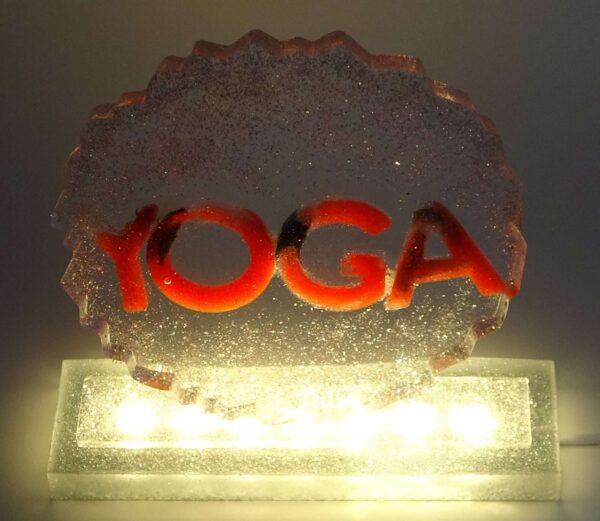 YOGA Letters Round Frame On Base w/ LED #A102 - Image 4