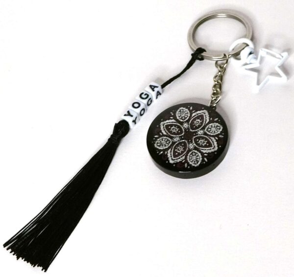 Mandala Keychain, Yoga Keychain, Yoga Epoxy Resin Keychain, Yogis Best Gifts, Gifts For Yoga Lovers.