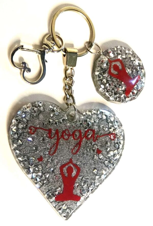 Heart Keychain. Yoga Keychain. Gift for Yoga Lovers.
