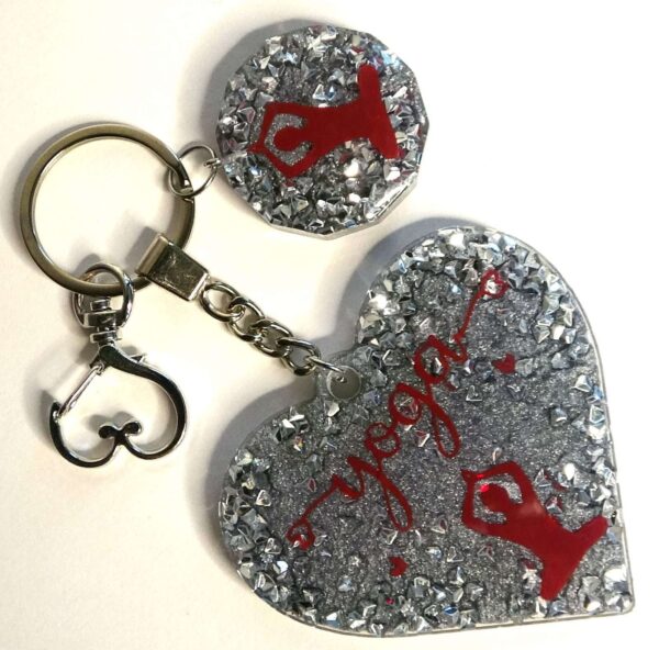Heart Keychain. Yoga Keychain. Gift for Yoga Lovers.