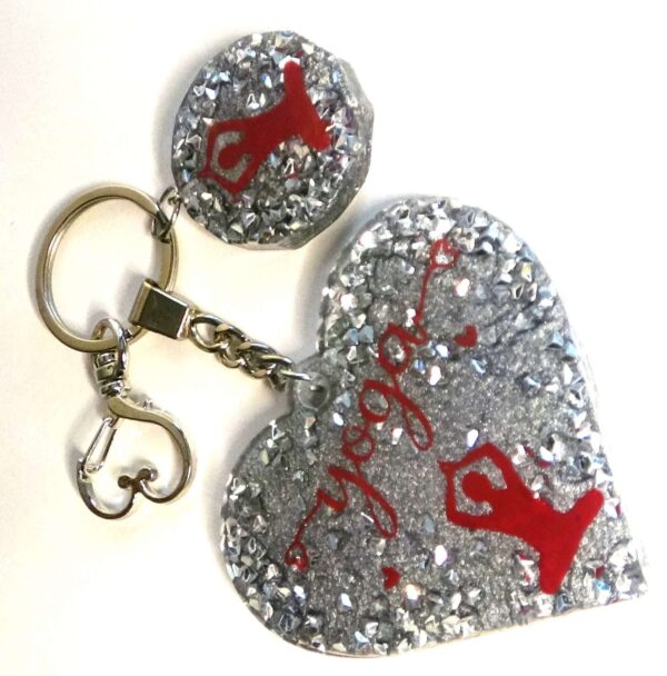 Heart Keychain. Yoga Keychain. Gift for Yoga Lovers.