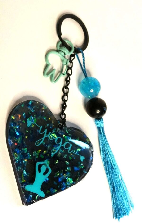 Heart Keychain. Yoga Keychain. Gift for Yoga Lovers.