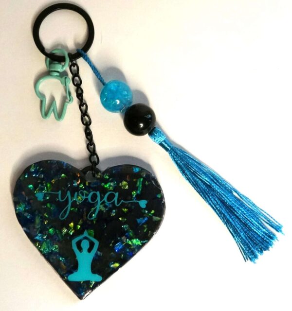 Heart Keychain. Yoga Keychain. Gift for Yoga Lovers.