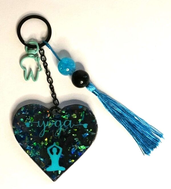 Heart Keychain. Yoga Keychain. Gift for Yoga Lovers.