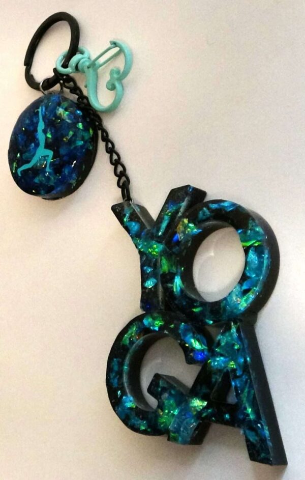 Yoga Keychain, Yoga Epoxy Resin Keychain, Yogis Best Gifts, Gifts For Yoga Lovers.