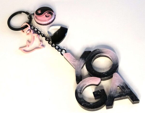Yoga Keychain, Yoga Epoxy Resin Keychain, Yogis Best Gifts, Gifts For Yoga Lovers.