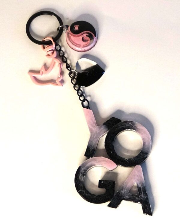 Yoga Keychain, Yoga Epoxy Resin Keychain, Yogis Best Gifts, Gifts For Yoga Lovers.