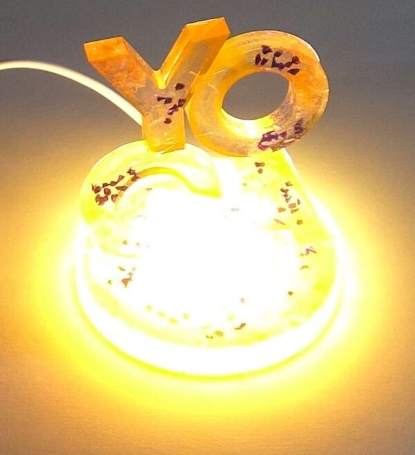 LED YOGA. LED YOGA on base. Meditation Art. 
