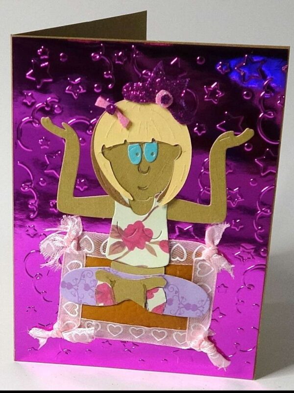 Handmade card for yogis, Kids Card. The body is your temple.