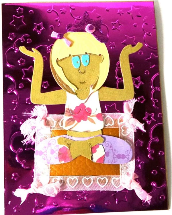 Handmade card for yogis, Kids Card. The body is your temple.
