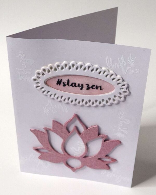 Card Stayzen, Card for yogis, Card for yogi, yoga card, Lotus card, Handmade card, handmade yoga card.