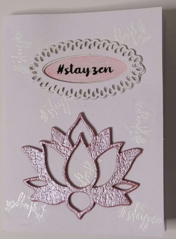 Card Stayzen, Card for yogis, Card for yogi, yoga card, Lotus card, Handmade card, handmade yoga card.