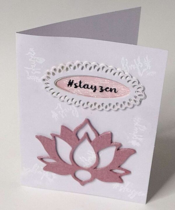 Card Stayzen, Card for yogis, Card for yogi, yoga card, Lotus card, Handmade card, handmade yoga card.