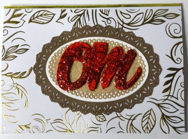 Handmade card for yogis. OM Card. Yoga card. OM Art.