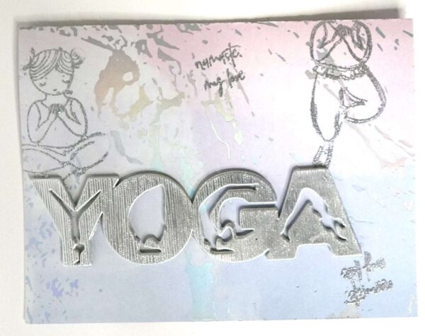 Handmade card for yogis, Let yourself sparkle. Yoga card.