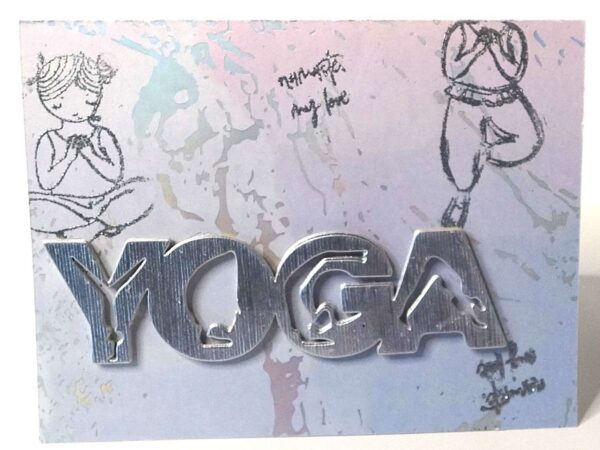 Handmade card for yogis, Let yourself sparkle. Yoga card.