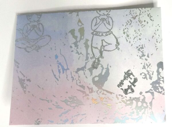 Handmade card for yogis, Let yourself sparkle. Yoga card.