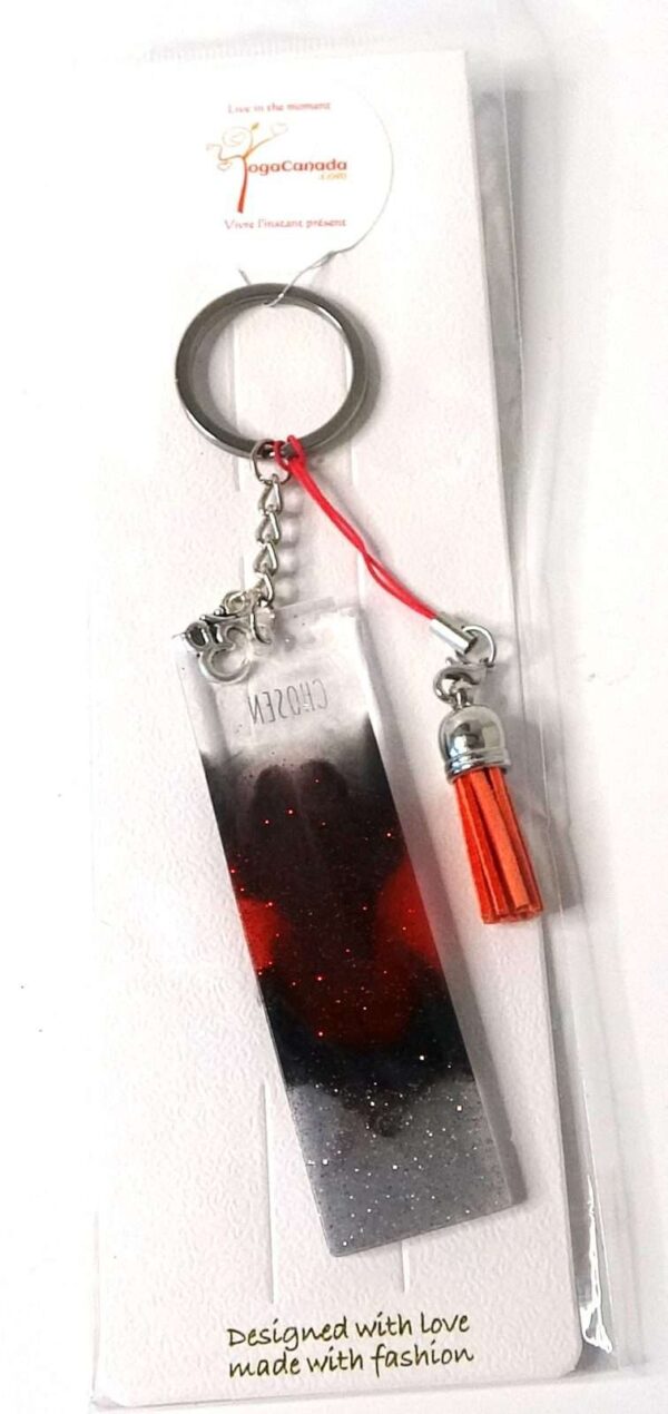 Keychain. Yoga Keychain. OM Pendant. Tassel.