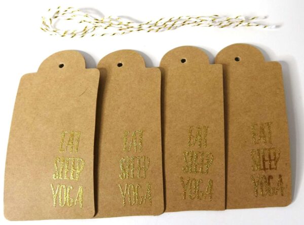 Tag. Yoga Tag. Label Tag with Hanging Rope. Hang Tag. Gift Tag. Thank You Tag.