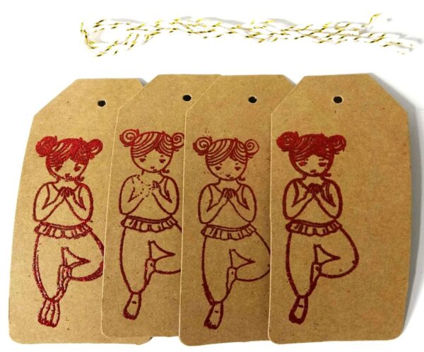 Tag. Yoga Tag. Label Tag with Hanging Rope. Hang Tag. Gift Tag. Thank You Tag.