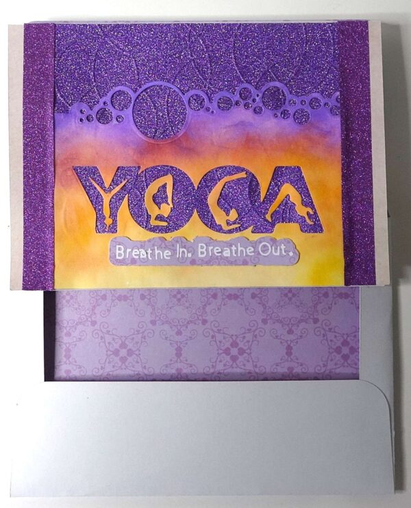 Handmade card for yogis. Greeting yoga cards. Yoga card. Yoga cards. Breathe In. Breathe Out.