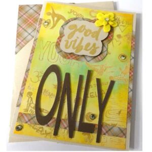 Handmade card for yogis. Greeting yoga cards. Yoga card. Yoga cards. Good Vibes Only. 