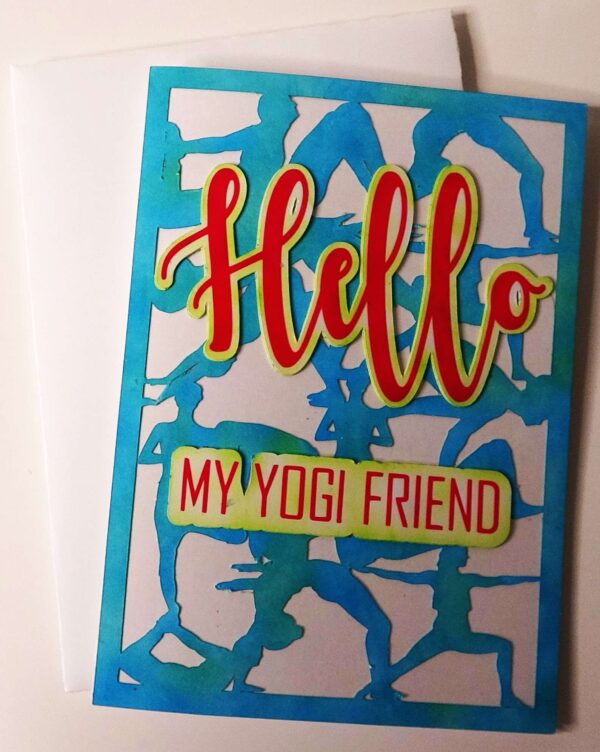 Handmade card for yogis. Greeting yoga cards. Yoga card. Yoga cards.  