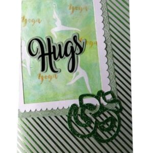 Handmade card for yogis. Greeting yoga cards. Yoga card. Yoga cards.  Hugs. OM.