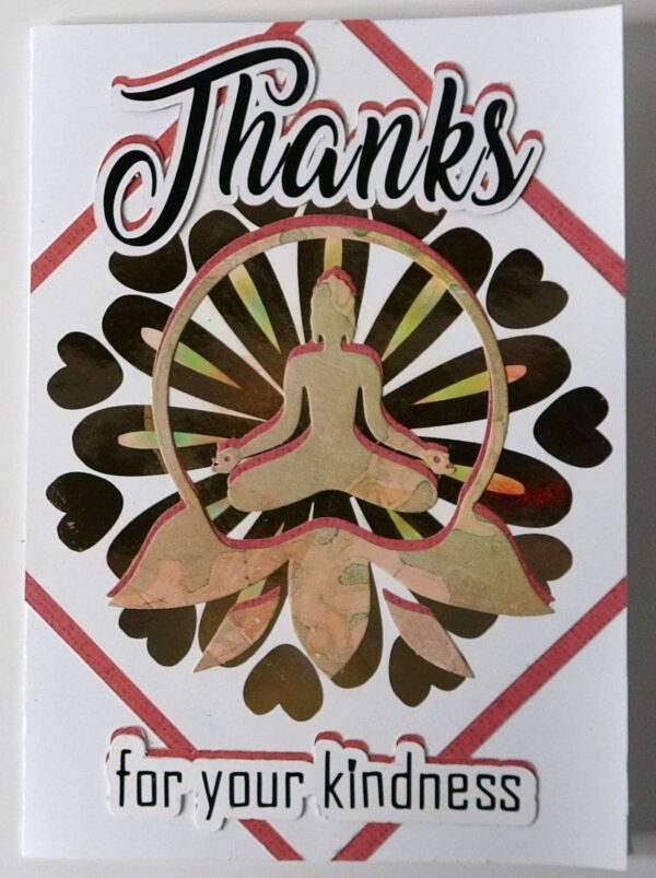 Handmade card for yogis. Greeting yoga cards. Yoga card. Yoga cards.  Kindness.