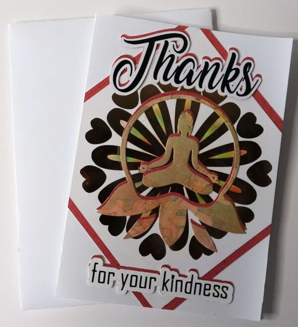 Handmade card for yogis. Greeting yoga cards. Yoga card. Yoga cards.  Kindness.
