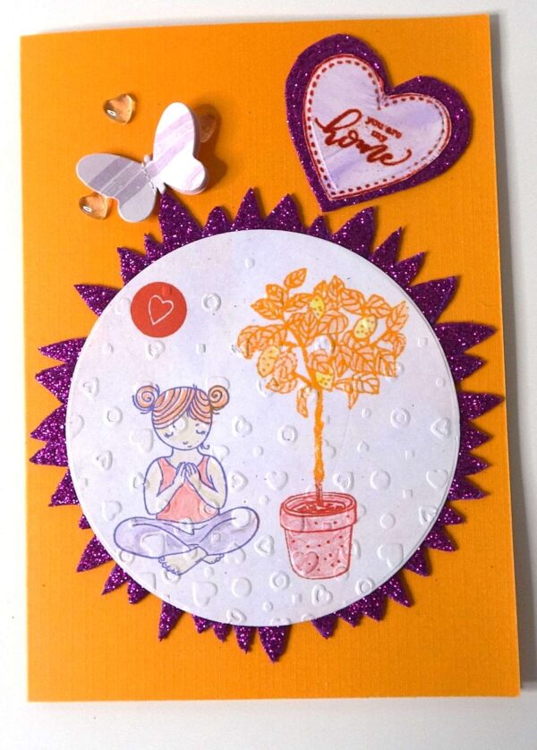 Handmade card for yogis. Greeting yoga cards. Yoga card. Yoga cards.  
