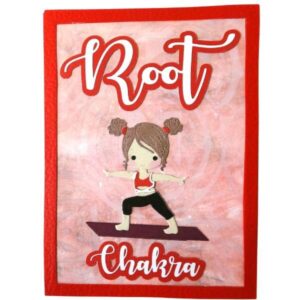 Handmade card for yogis. Greeting yoga cards. Yoga card. Greeting Yoga cards. Root Chakra.  Warrior II.