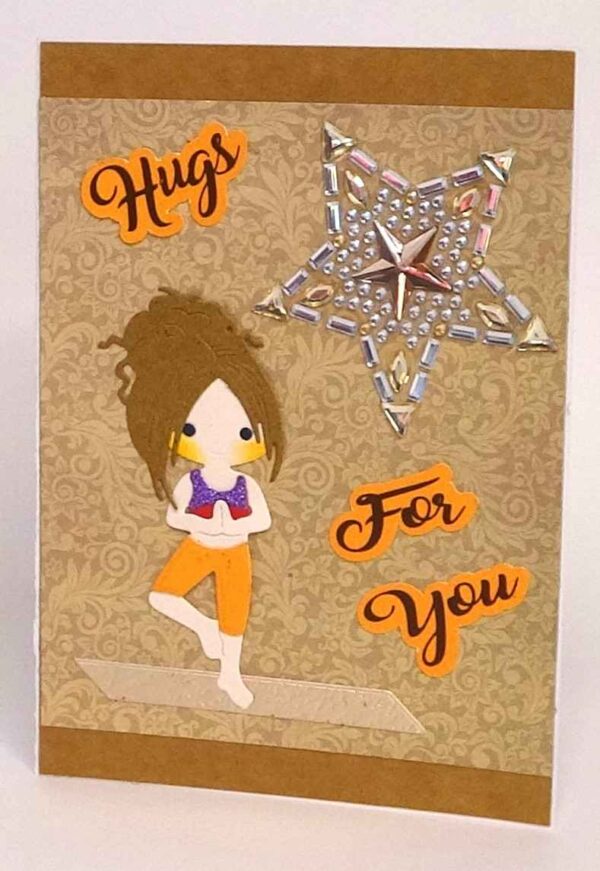 Handmade card for yogis. Greeting yoga cards. Yoga card. Greeting Yoga cards. Root Chakra.  Tree Pose.