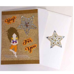 Handmade card for yogis. Greeting yoga cards. Yoga card. Greeting Yoga cards. Root Chakra.  Tree Pose.