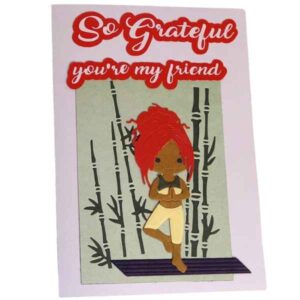 Handmade card for yogis. Greeting yoga cards. Yoga card. Greeting Yoga cards. Root Chakra.  Tree Pose.