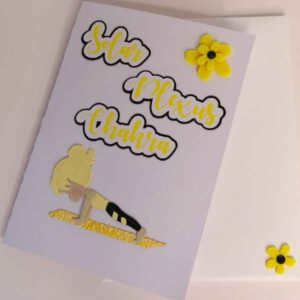 Handmade card for yogis. Greeting yoga cards. Yoga card. Greeting Yoga cards. Root Chakra.  Plank Pose.